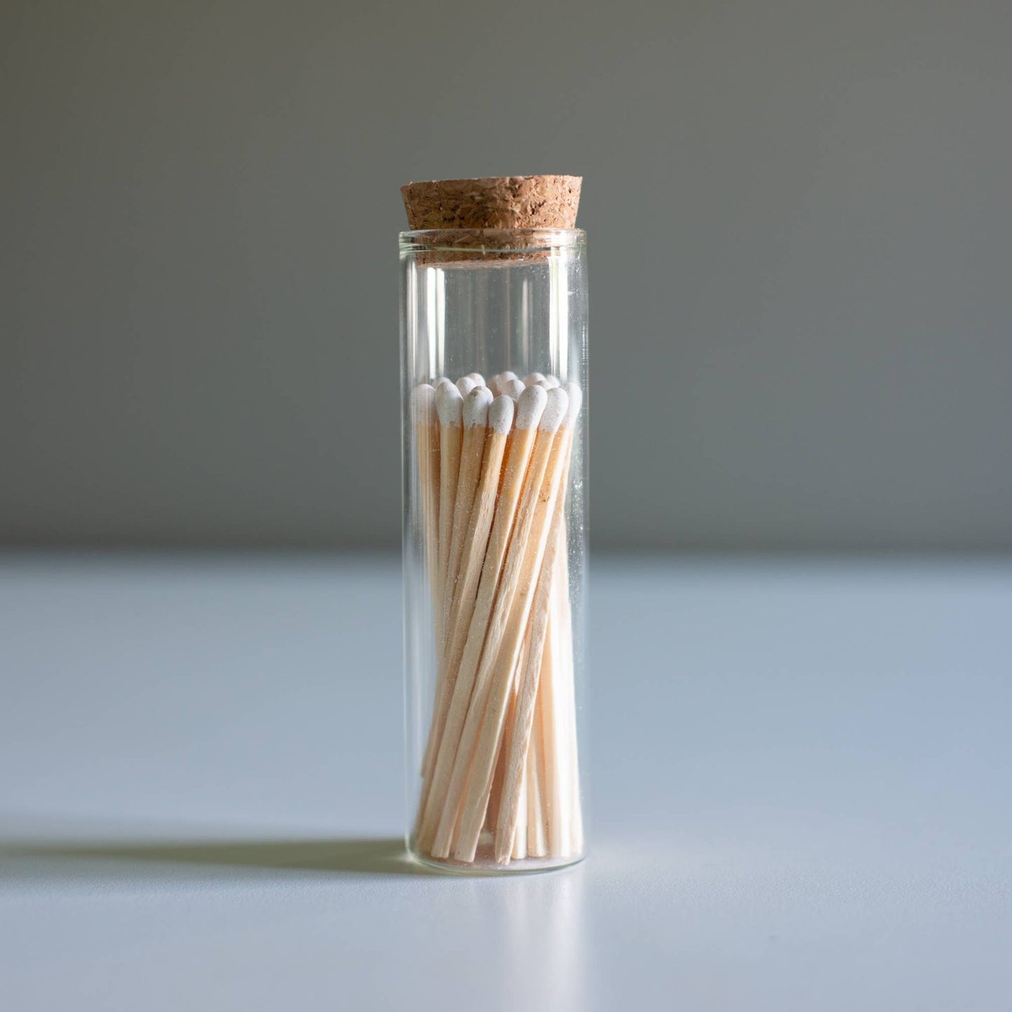 White Tip Matches in Glass Vial