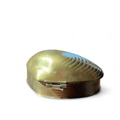 Vintage Brass Clam Shell Box